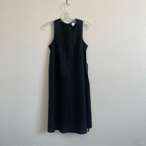 In Due Time Maternity Linen Blend Dress Womens Medium Black Shift Tank Casual